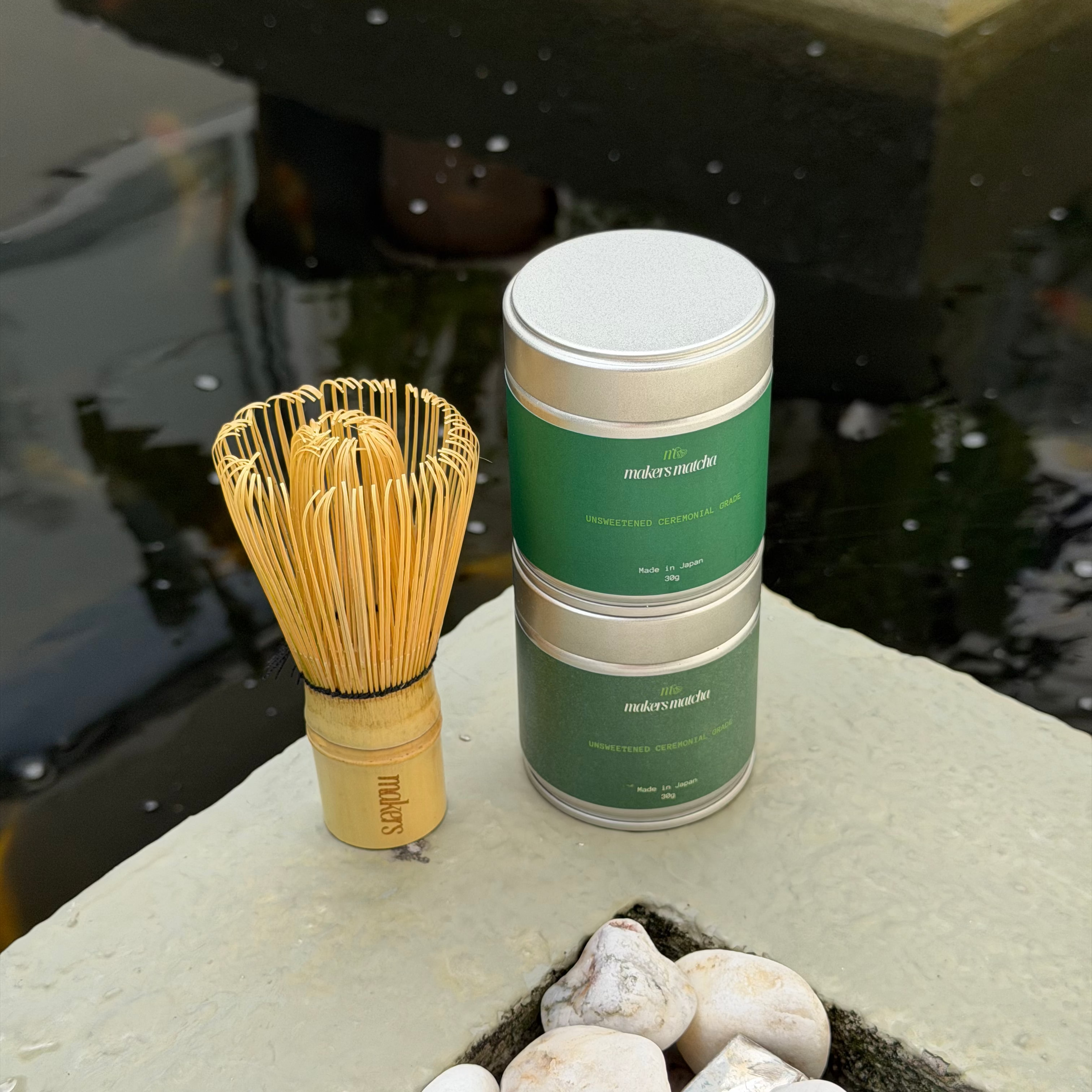 Makers engraved logo Bamboo Whisk